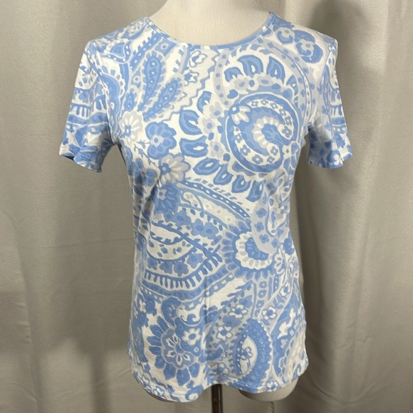 Talbots Blue Floral Tee - Picture 2 of 4